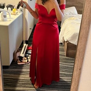 City Studios Red Off the Shoulder dress